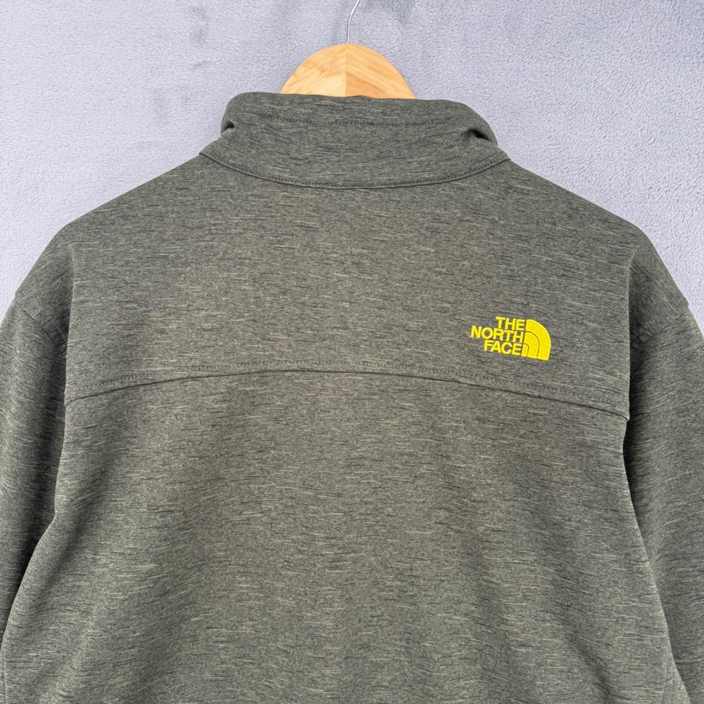 The North Face Mens Full Zip Jacket Olive Green Trim Mock Neck Fleece Size XL - Picture 12 of 14